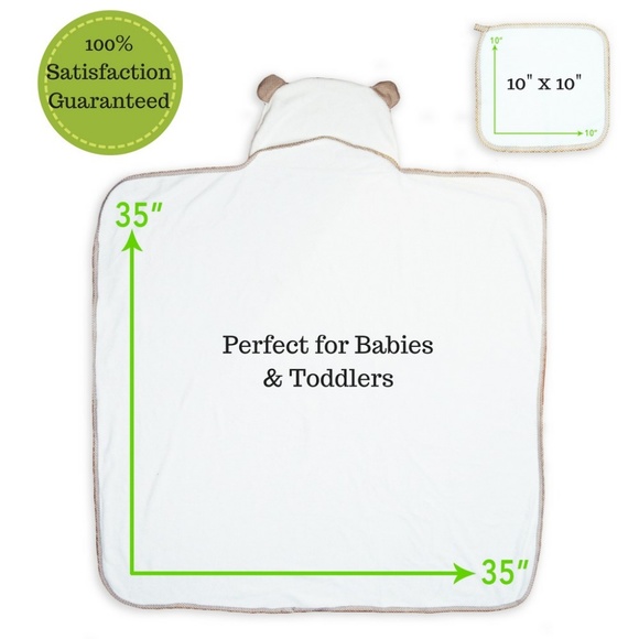 PREMIUM Baby Hooded Towel & Washcloth Navy Blue - Picture 4 of 8